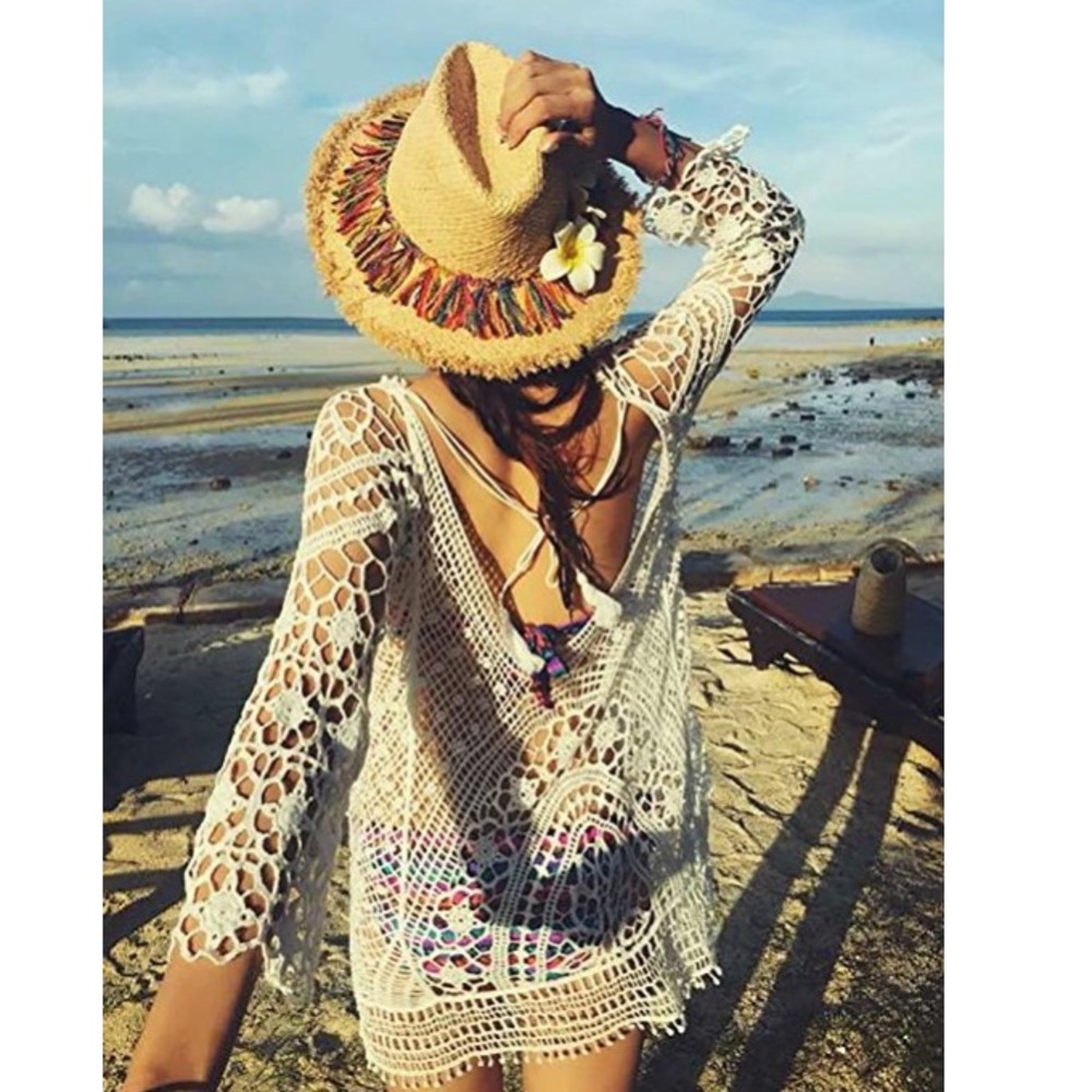 'MYKONOS’ Crochet Lace Beach Coverup - Picture 3 of 8
